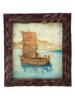 EARLY 20TH C SEASCAPE WITH PAPYRUS BOAT PAINTING PIC-0