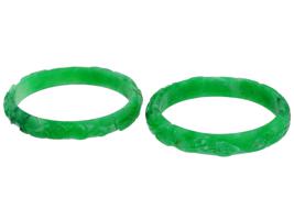 CHINESE HAND CARVED JADE BANGLE BRACELETS AMULETS