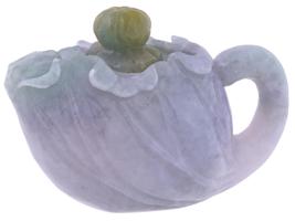 MINIATURE CHINESE CARVED LAVENDER JADE TEAPOT