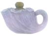 MINIATURE CHINESE CARVED LAVENDER JADE TEAPOT PIC-1