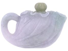 MINIATURE CHINESE CARVED LAVENDER JADE TEAPOT