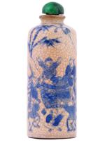 ANTIQUE CHINESE CRACKLE GLAZE PORCELAIN SNUFF BOTTLE