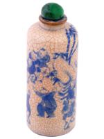 ANTIQUE CHINESE CRACKLE GLAZE PORCELAIN SNUFF BOTTLE