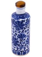ANTIQUE CHINESE BLUE WHITE PORCELAIN SNUFF BOTTLE