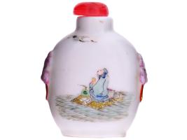 ANTIQUE CHINESE PORCELAIN SNUFF BOTTLE WITH STOPPER