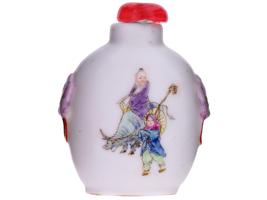 ANTIQUE CHINESE PORCELAIN SNUFF BOTTLE WITH STOPPER