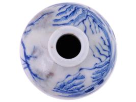 CHINESE HAND PAINTED BLUE WHITE PORCELAIN SNUFF BOTTLE