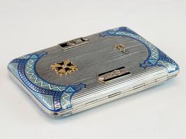 ANTIQUE RUSSIAN GILT SILVER ENAMEL CIGARETTE CASE