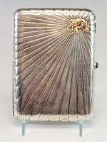 ANTIQUE RUSSIAN SILVER GOLD GEMSTONES CIGARETTE CASE