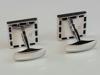 18K GOLD CHANNEL SAPPHIRES MOTHER OF PEARL CUFFLINKS PIC-3