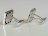 18K GOLD CHANNEL SAPPHIRES MOTHER OF PEARL CUFFLINKS PIC-2