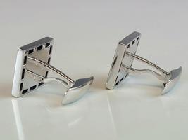 18K GOLD CHANNEL SAPPHIRES MOTHER OF PEARL CUFFLINKS