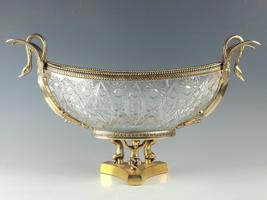 ANTIQUE FRENCH CRYSTAL ORMOLU CENTERPIECE FRERES