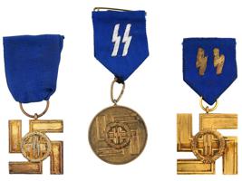 NAZI GERMAN WAFFEN SS LONG SERVICE AWARD MEDALS