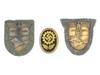 WWII NAZI GERMAN CRIMEA SHIELDS AND DAF CAP BADGE PIC-0