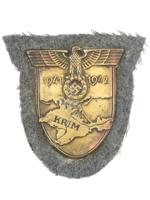 WWII NAZI GERMAN CRIMEA SHIELDS AND DAF CAP BADGE