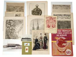 COLLECTION OF ANTIQUE MAGAZINES ENGRAVINGS PHOTOS