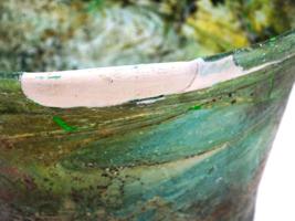 ANCIENT ROMAN GREEN GLASS BOWL CIRCA 2ND CEN AC