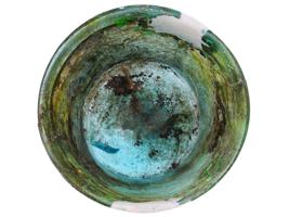 ANCIENT ROMAN GREEN GLASS BOWL CIRCA 2ND CEN AC