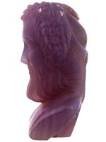 ANTIQUE 19TH C GRAND TOUR CHALCEDONY DIONYSUS BUST