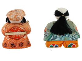 JAPANESE SHOWA TRADITIONAL KIMEKOMI WOODEN DOLLS