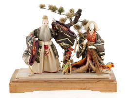 JAPANESE TRADITIONAL TAKASAGO ELDERLY COUPLE DOLLS