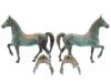 PAIR OF ANTIQUE WEST CHINESE BRONZE HORSES PIC-6