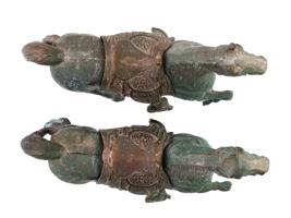 PAIR OF ANTIQUE WEST CHINESE BRONZE HORSES