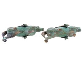 PAIR OF ANTIQUE WEST CHINESE BRONZE HORSES