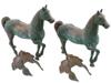 PAIR OF ANTIQUE WEST CHINESE BRONZE HORSES PIC-5