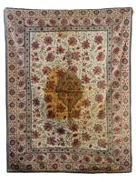 RARE 18TH C PERSIAN ISPAHAN TEXTILE TABLECLOTH