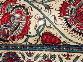 RARE 18TH C PERSIAN ISPAHAN TEXTILE TABLECLOTH