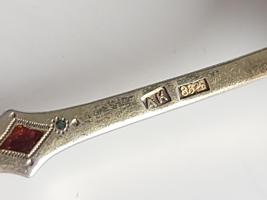 ANTIQUE RUSSIAN GILT SILVER PLIQUE A JOUR ENAMEL SPOON