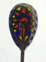 ANTIQUE RUSSIAN GILT SILVER PLIQUE A JOUR ENAMEL SPOON