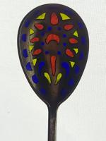 ANTIQUE RUSSIAN GILT SILVER PLIQUE A JOUR ENAMEL SPOON