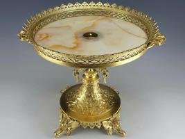 19C FRENCH JAPANESQUE GILT BRONZE ONYX CENTERPIECE