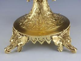 19C FRENCH JAPANESQUE GILT BRONZE ONYX CENTERPIECE