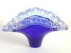 ANTIQUE STERLING SILVER BOHEMIAN COBALT GLASS BASKET PIC-3