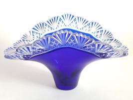 ANTIQUE STERLING SILVER BOHEMIAN COBALT GLASS BASKET