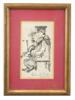 ANTIQUE CARICATURE INK DRAWING BY HOBARTH HOLBO PIC-0