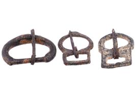 ANCIENT ROMAN EMPIRE BRONZE FIBULAS AND BELT BUCKLES