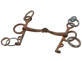 ANTIQUE CAST IRON HORSE RIDING SNAFFLE BIT ACCESSORY