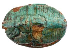 ANCIENT EGYPT FAIENCE SCARAB AMULET CA 5TH C BCE