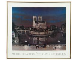 FRENCH LITHOGRAPH POSTER BY MICHEL DELACROIX SIGNED