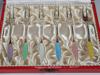 DANISH STERLING SILVER ENAMEL COCKTAIL FORKS SETS PIC-2