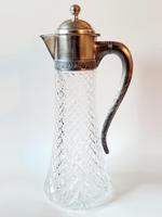 VINTAGE RUSSIAN SOVIET ERA SILVER CRYSTAL PITCHER