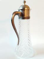 VINTAGE RUSSIAN SOVIET ERA SILVER CRYSTAL PITCHER