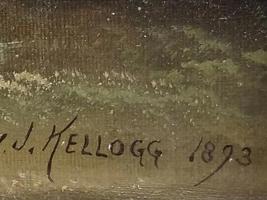 HARRY J. KELLOGG ANTIQUE 19C AMERICAN OIL PAINTING