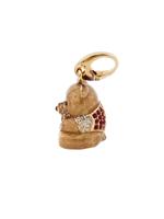 JUDITH LEIBER GILT STERLING TEDDY BEAR CHARM IOB