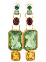 JUDITH LEIBER MULTICOLOR CRYSTAL DROP EARRINGS IOB